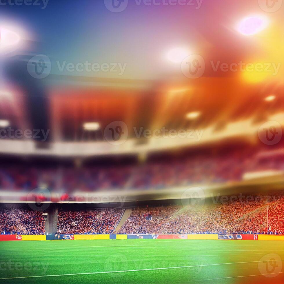 Sports football stadium blurred background - image photo