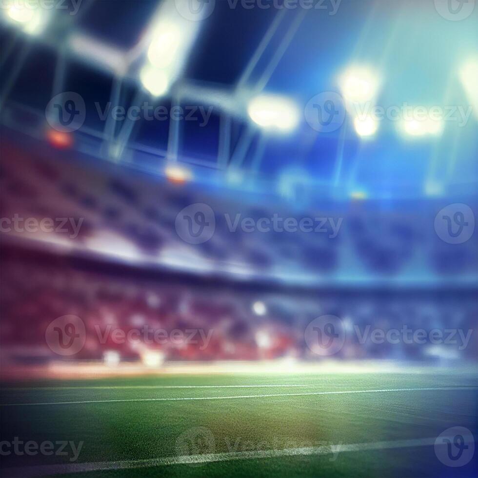 Sports football stadium blurred background - image photo