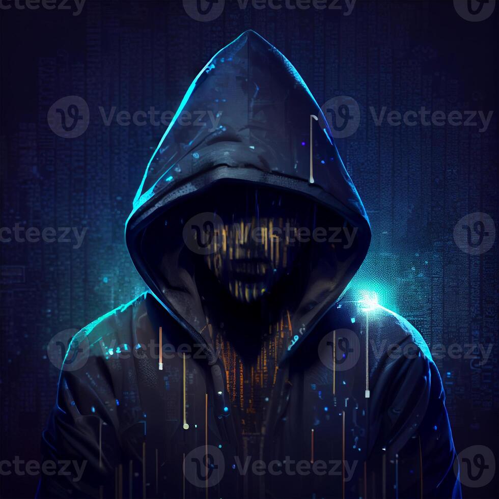 Hacker, programmer modern spy, illegal data search - Image photo