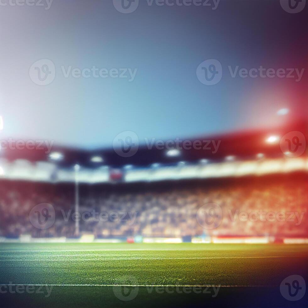 Sports football stadium blurred background - image photo