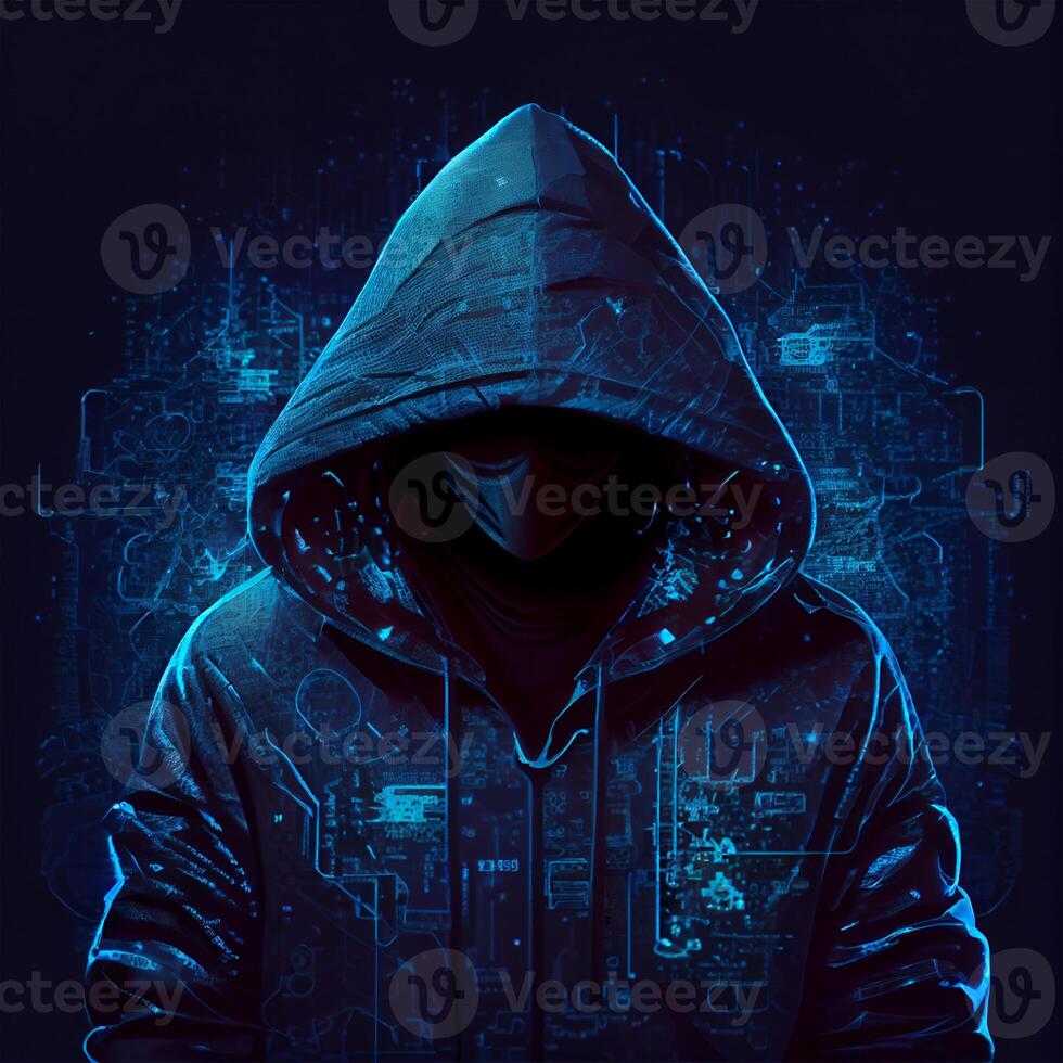 Hacker, programmer modern spy, illegal data search - Image photo
