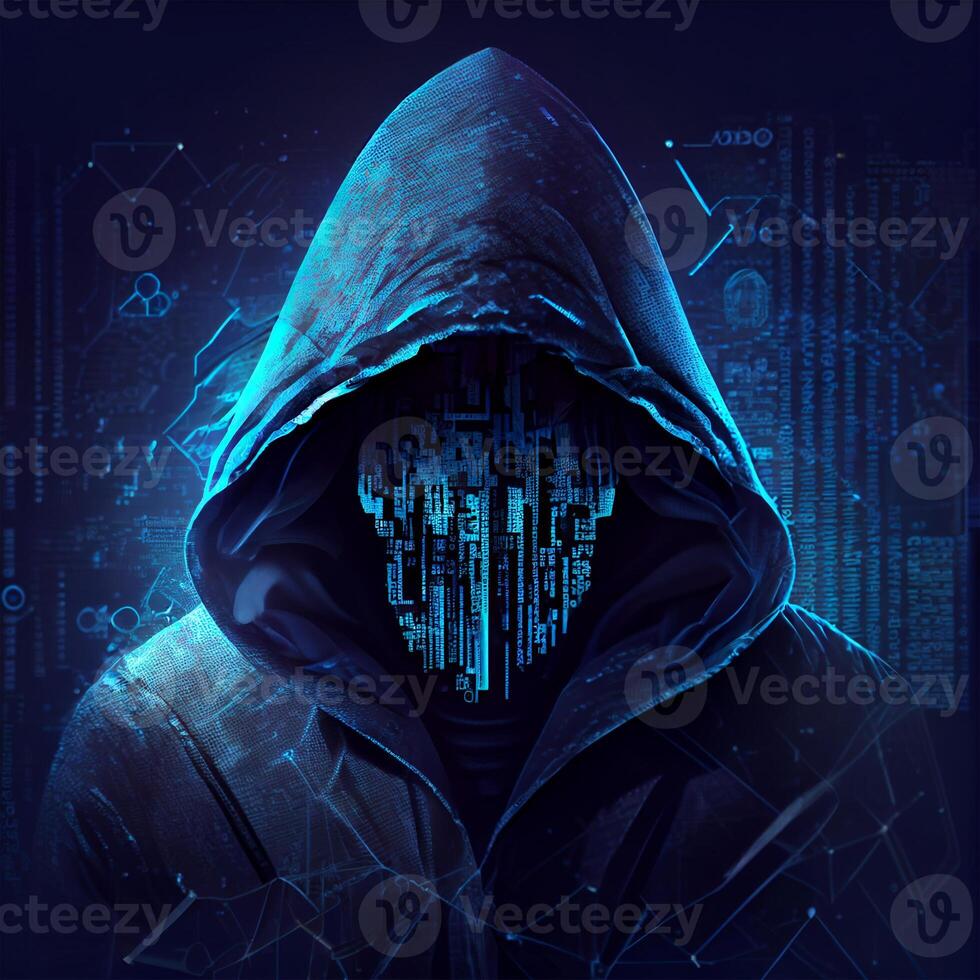 Hacker, programmer modern spy, illegal data search - Image photo
