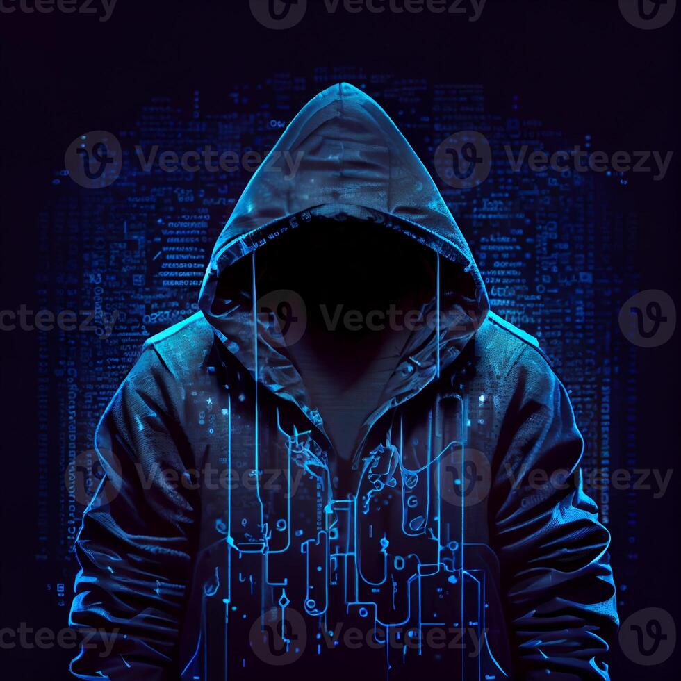 Hacker, programmer modern spy, illegal data search - Image photo