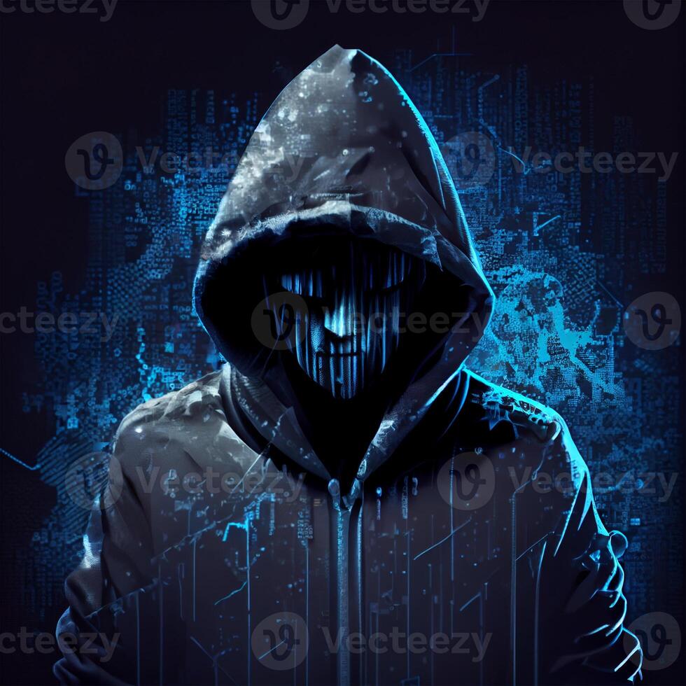 Hacker, programmer modern spy, illegal data search - Image photo