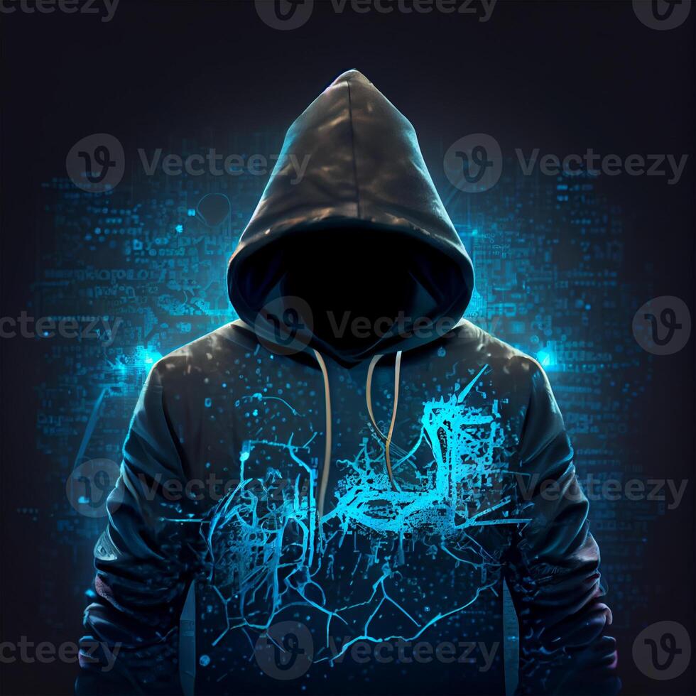 Hacker, programmer modern spy, illegal data search - Image photo