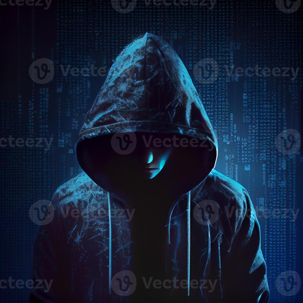 Hacker, programmer modern spy, illegal data search - Image photo