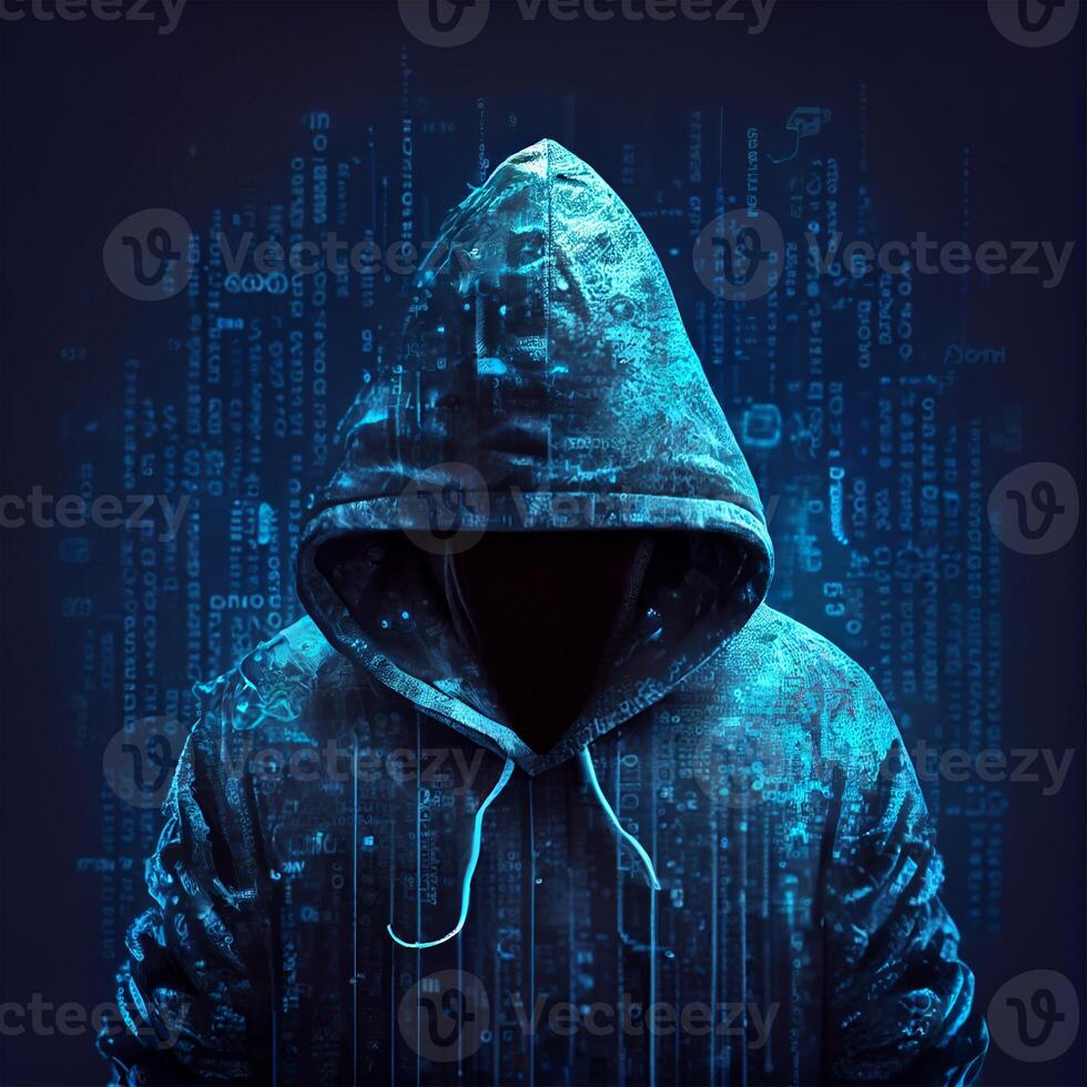 Hacker, programmer modern spy, illegal data search - Image photo