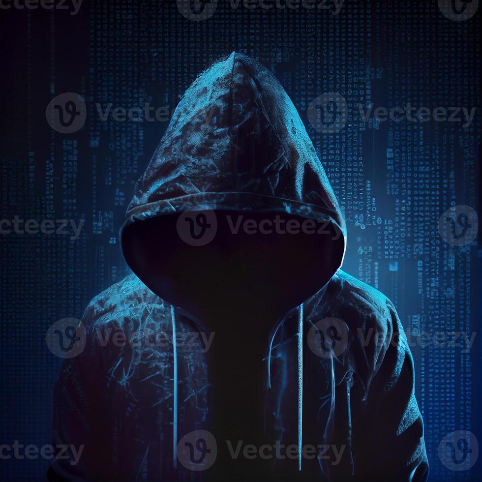 Hacker, programmer modern spy, illegal data search - Image photo