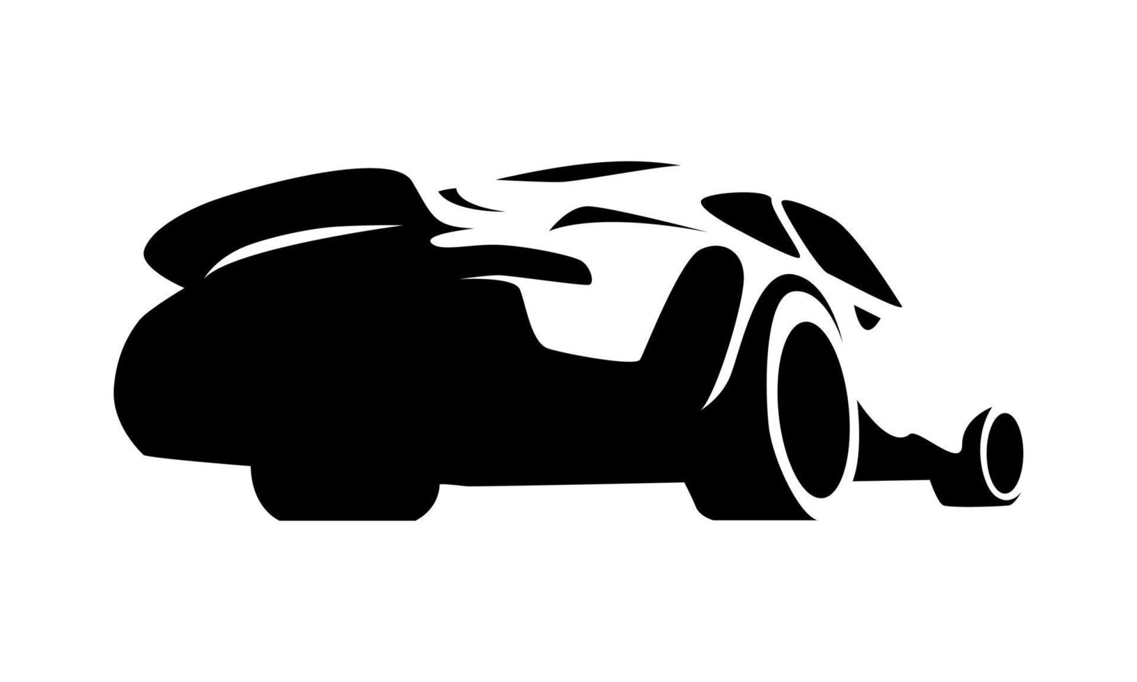 coche silueta. perspectiva ver desde abajo. Deportes auto, carreras, vehículo. vector ilustración.