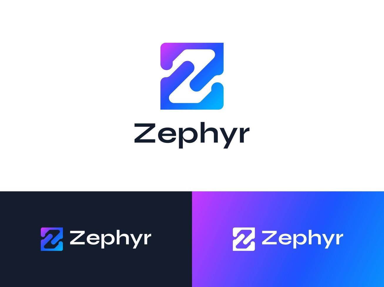moderno y limpiar letra z logo diseño con negativo concepto en vistoso degradado estilo. adecuado para negocio y tecnología empresa logo vector