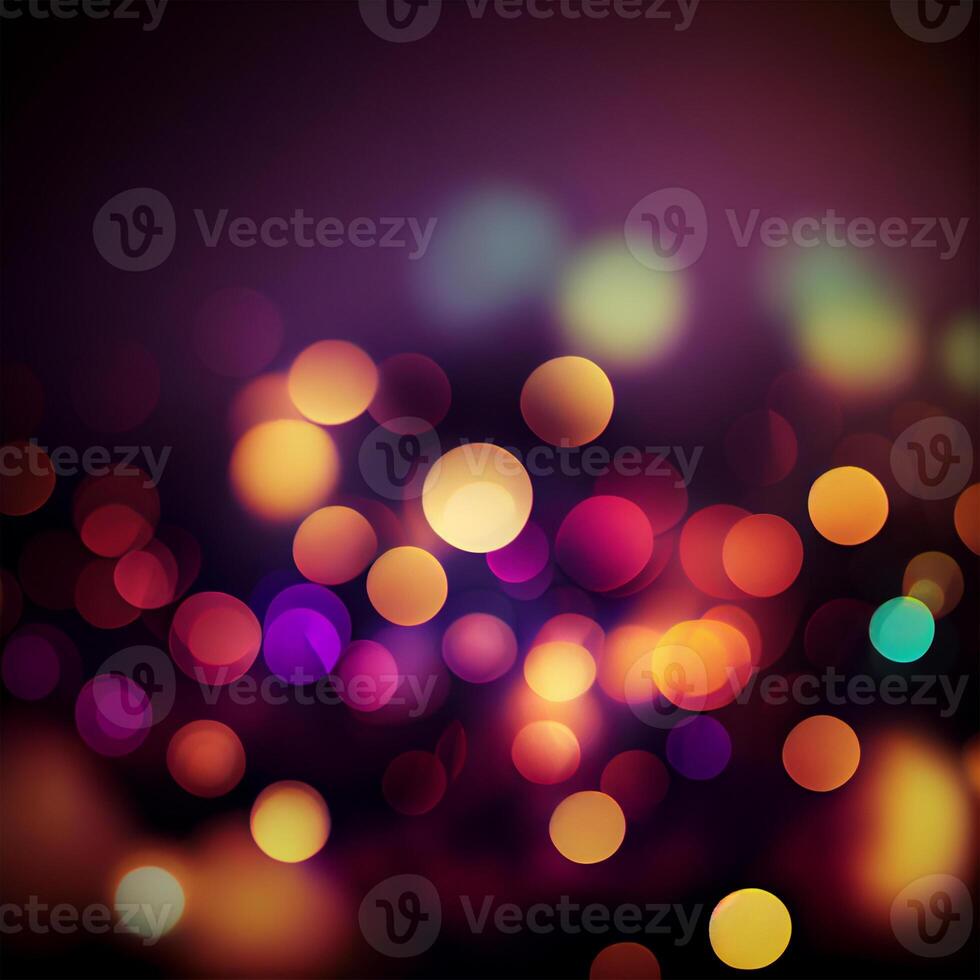Dark background bright bokeh glow circles - image photo