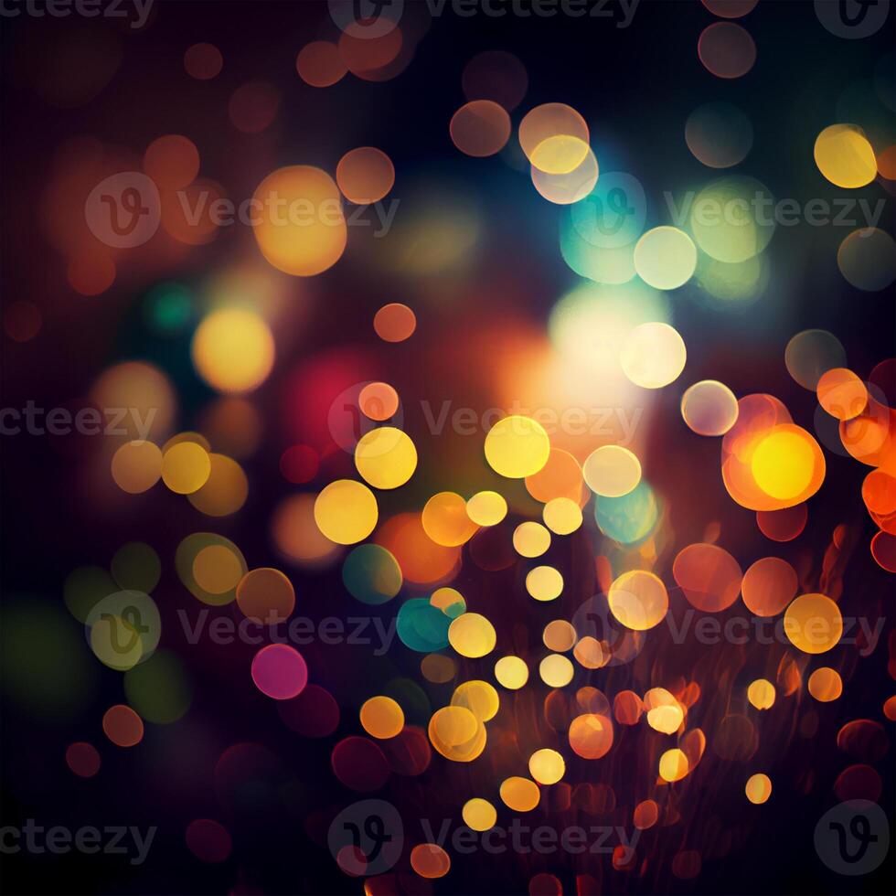 Dark background bright bokeh glow circles - image photo