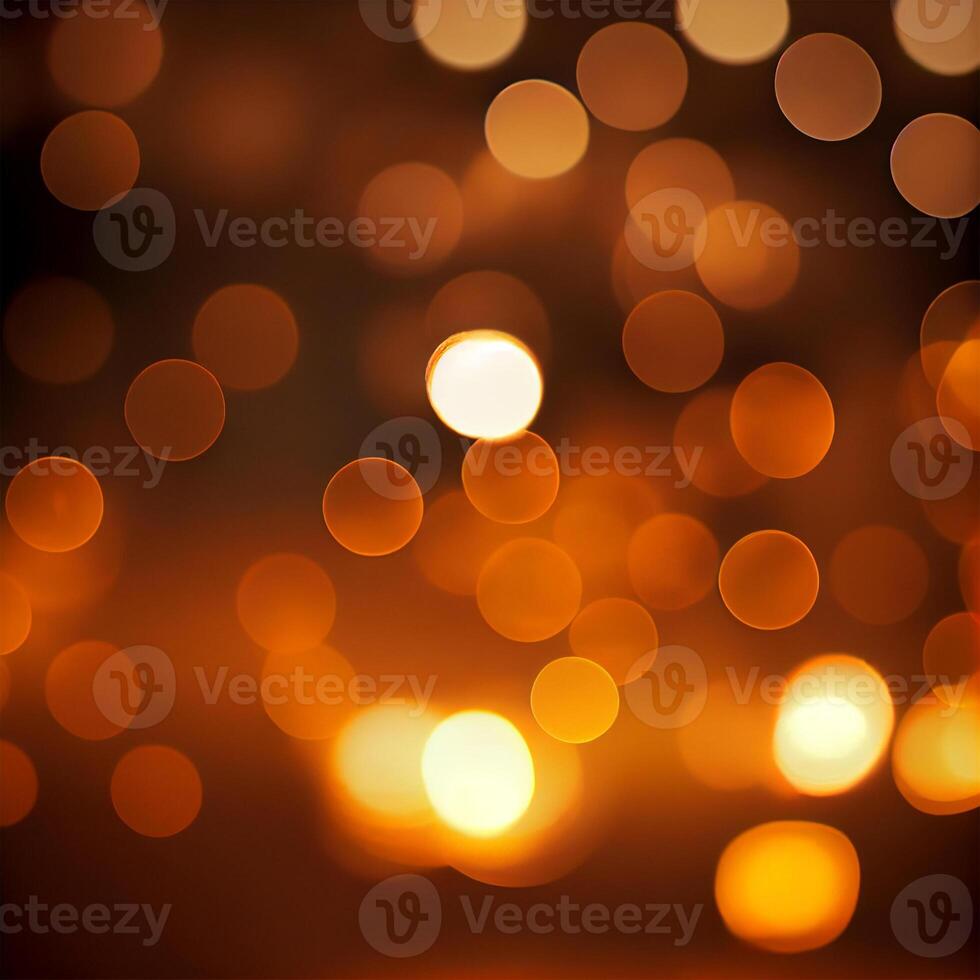 Dark background, bright yellow bokeh, glowing circles - image photo