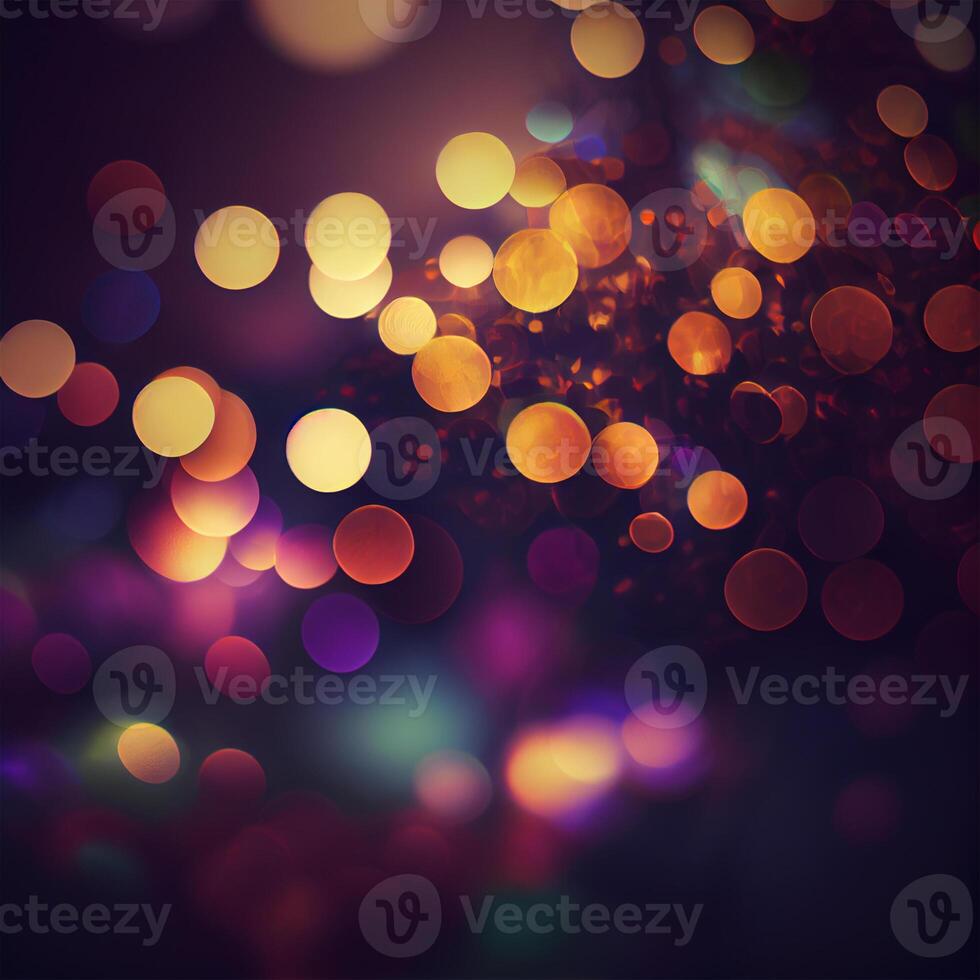 Dark background bright bokeh glow circles - image photo