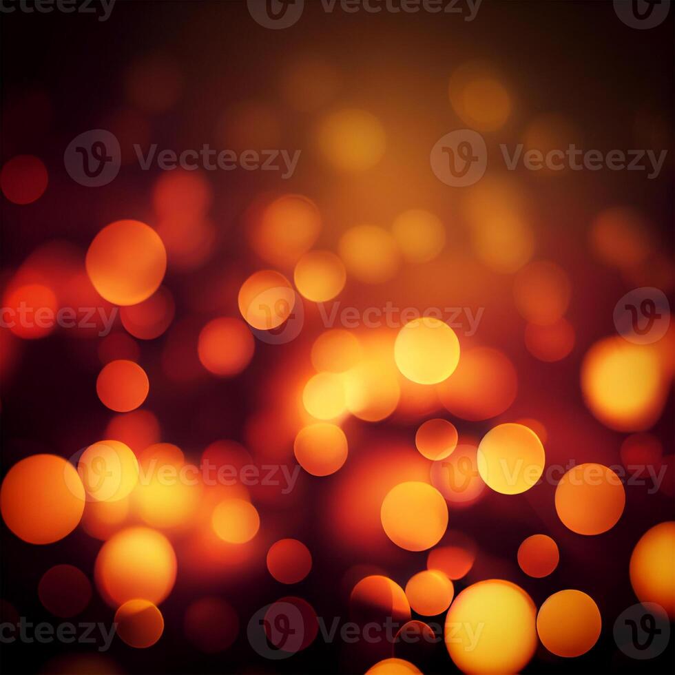 Dark background, bright yellow bokeh, glowing circles - image photo