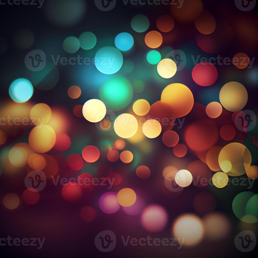 Dark background bright bokeh glow circles - image photo