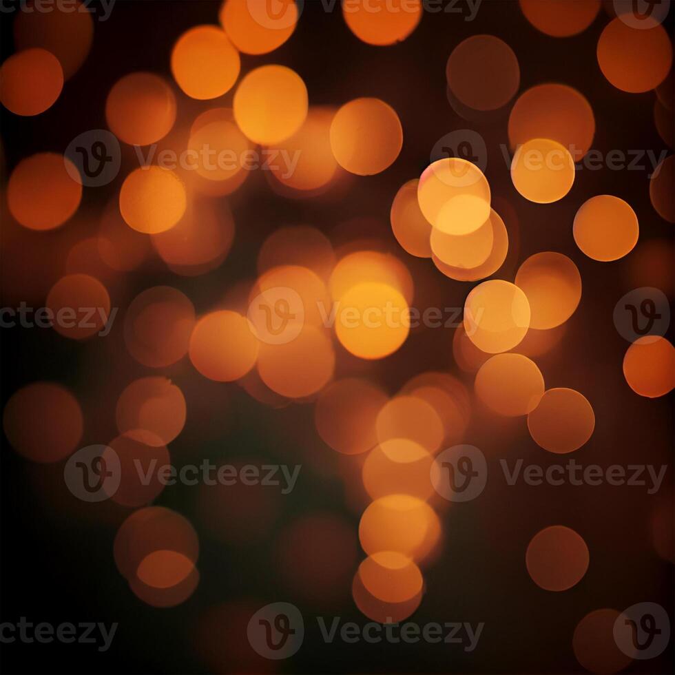 Dark background, bright yellow bokeh, glowing circles - image photo