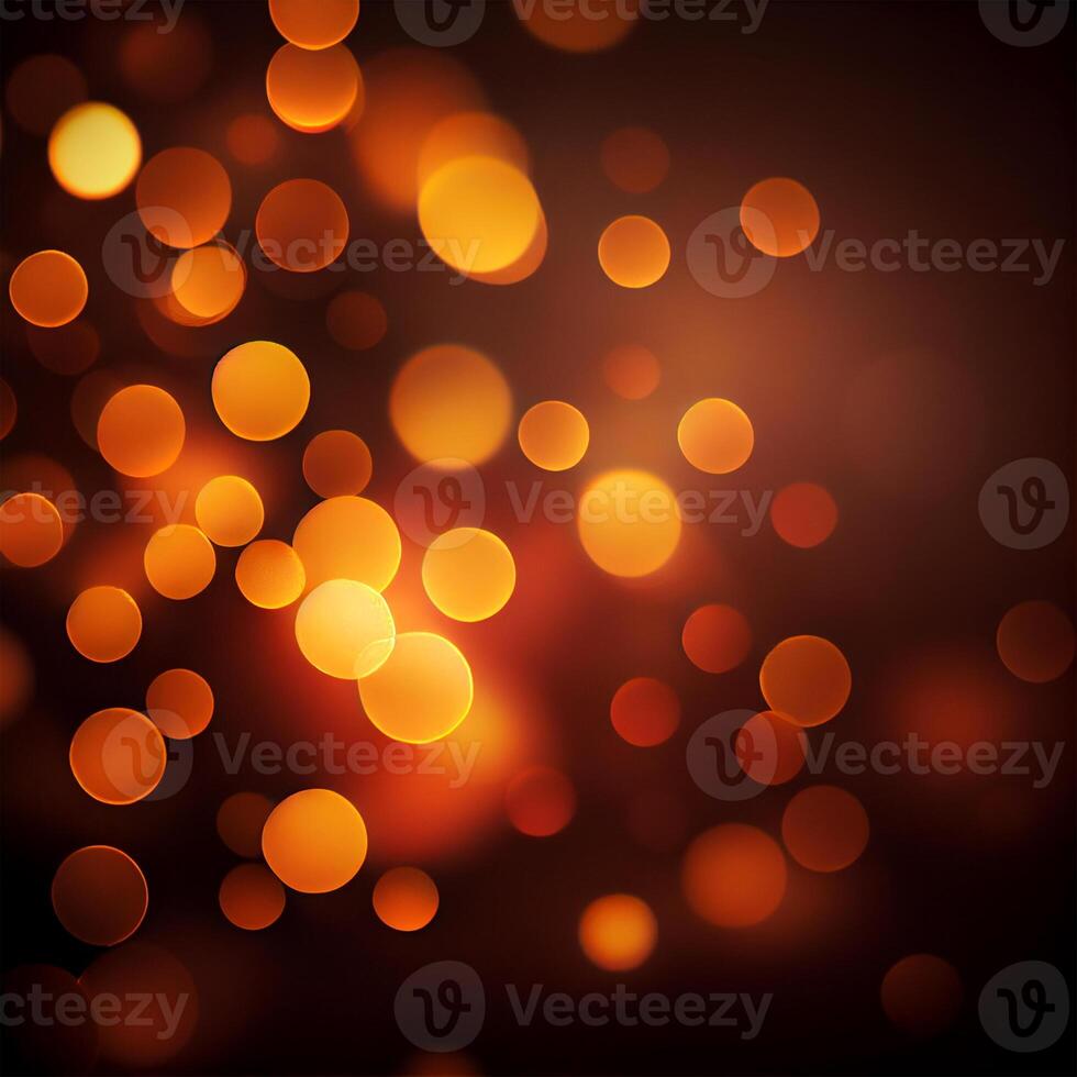 Dark background, bright yellow bokeh, glowing circles - image photo