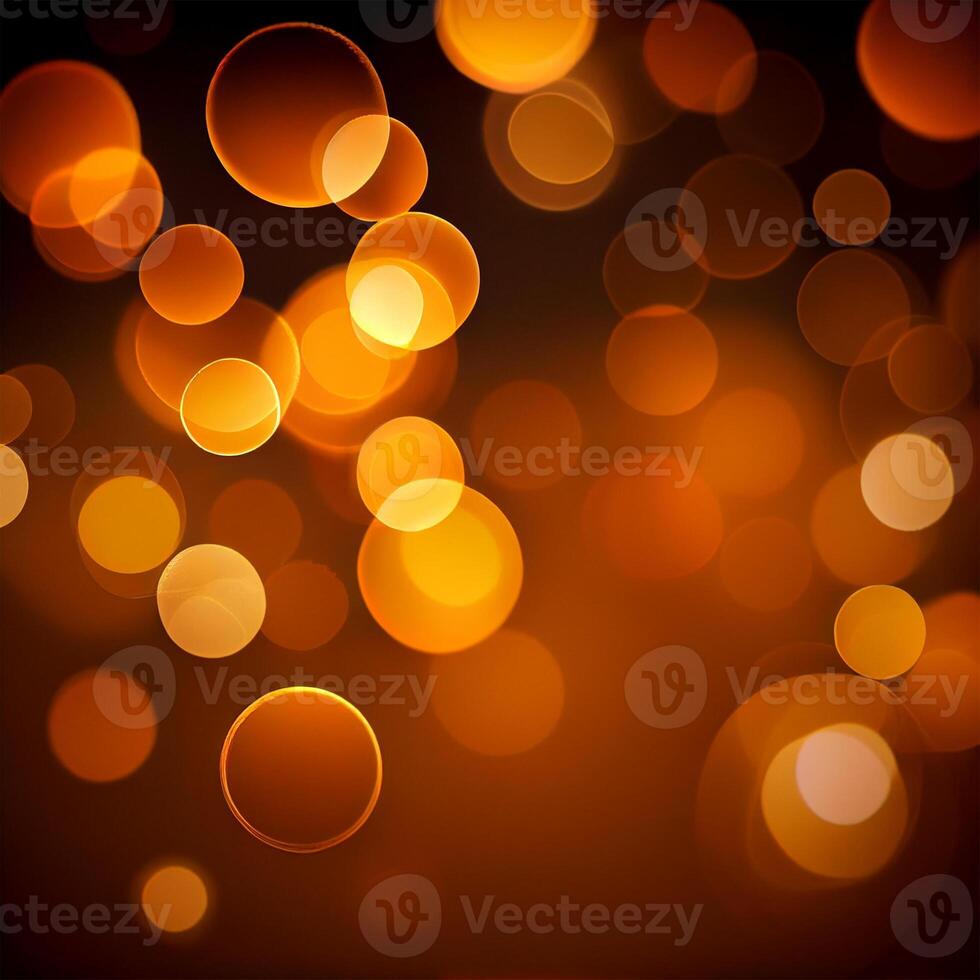 Dark background, bright yellow bokeh, glowing circles - image photo