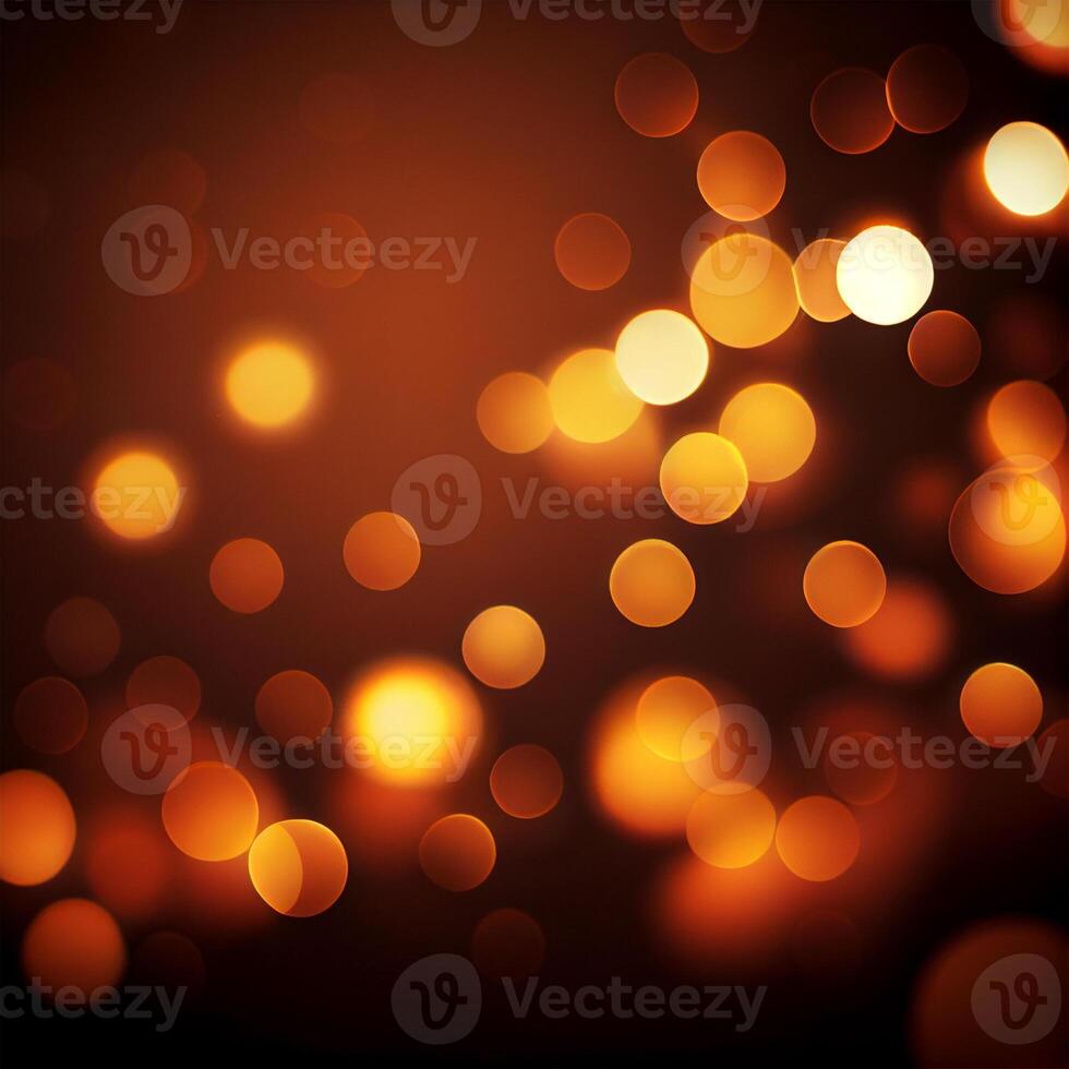 Dark background, bright yellow bokeh, glowing circles - image photo