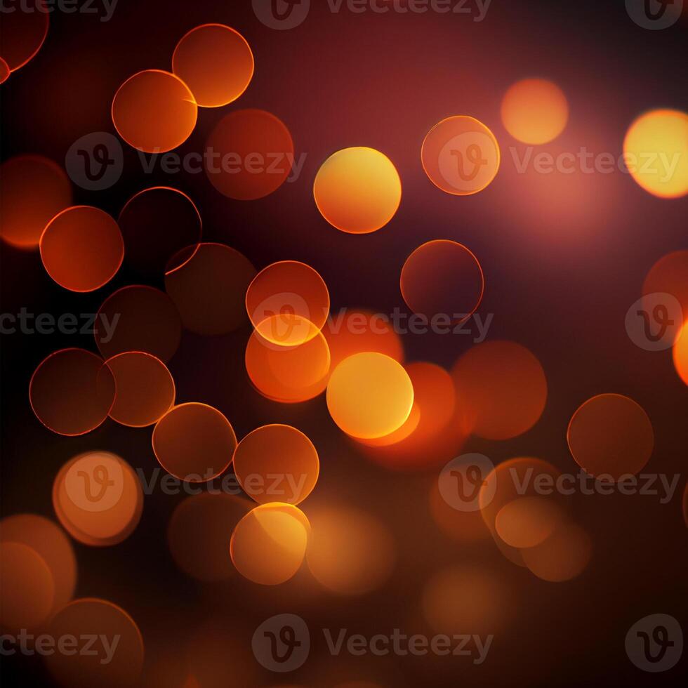 Dark background, bright yellow bokeh, glowing circles - image photo