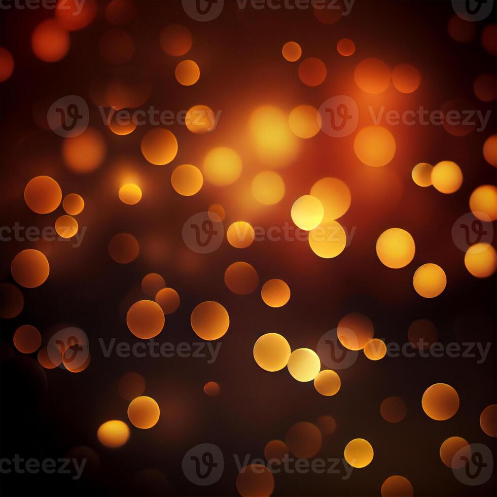 Dark background, bright yellow bokeh, glowing circles - image photo