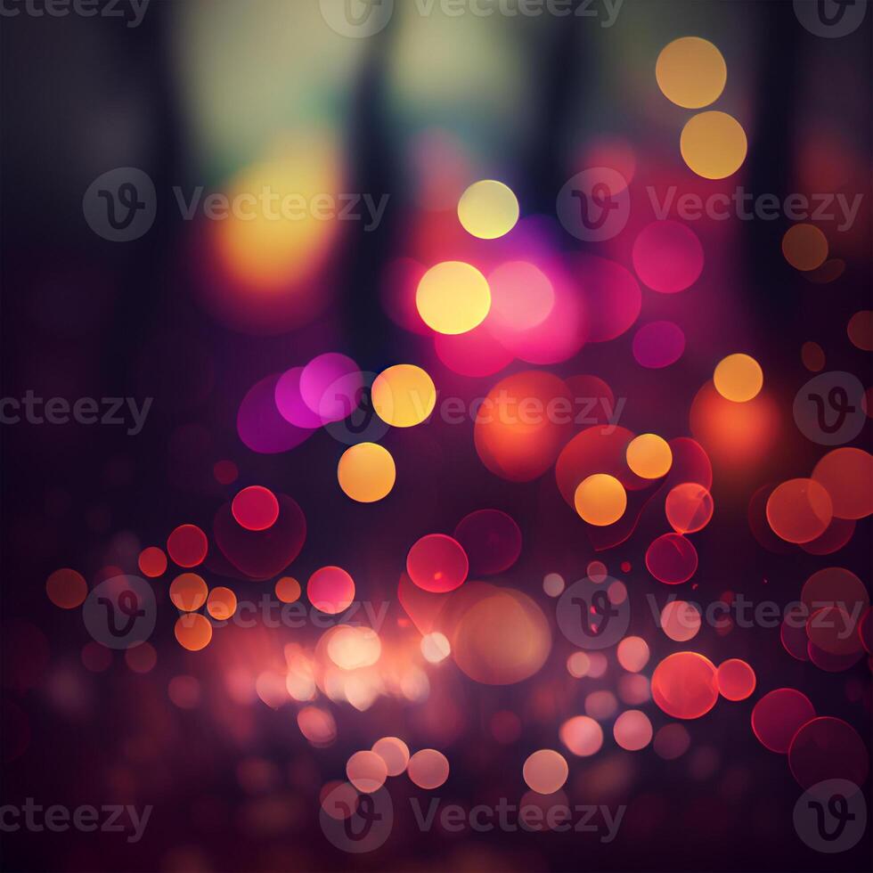 Dark background bright bokeh glow circles - image photo