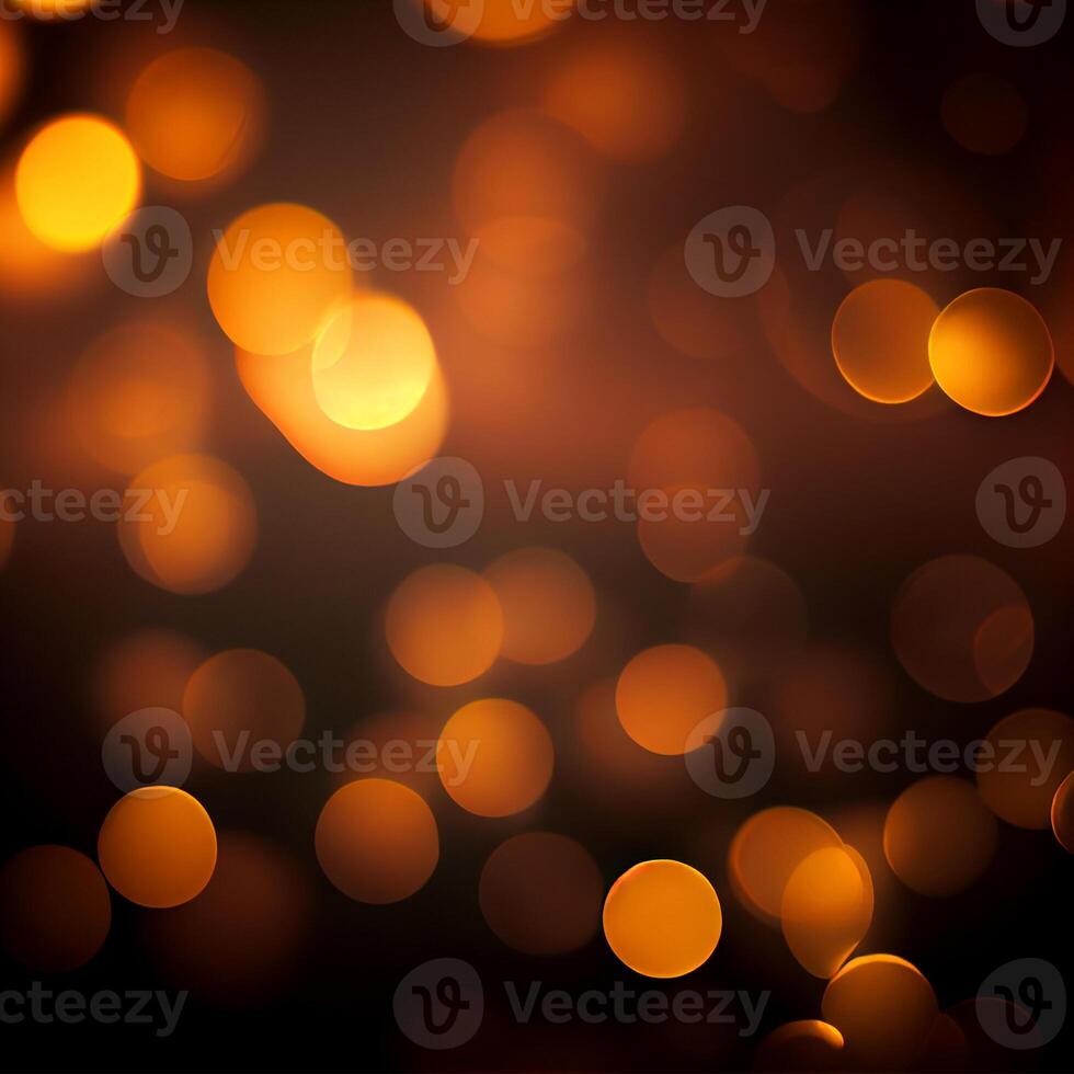 Dark background, bright yellow bokeh, glowing circles - image photo