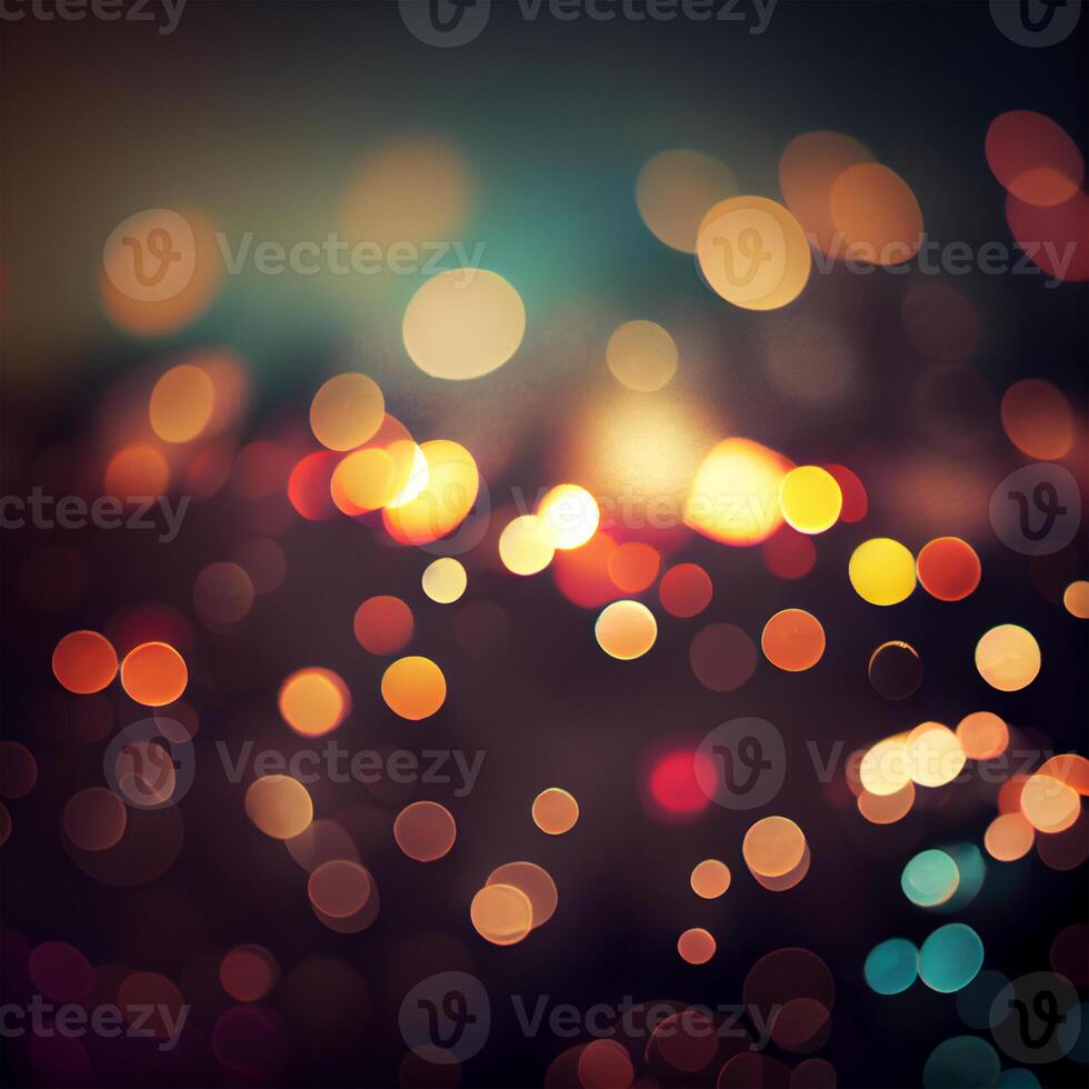 Dark background bright bokeh glow circles - image photo