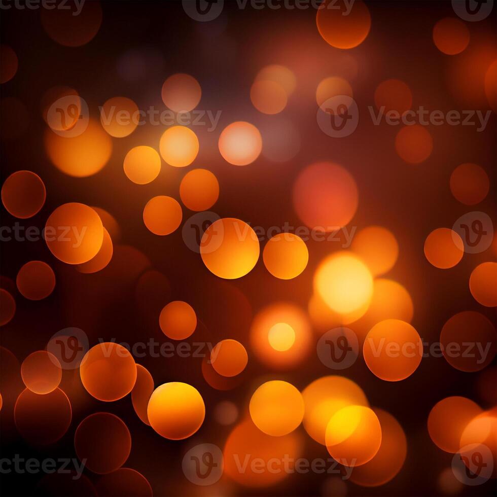 Dark background, bright yellow bokeh, glowing circles - image photo