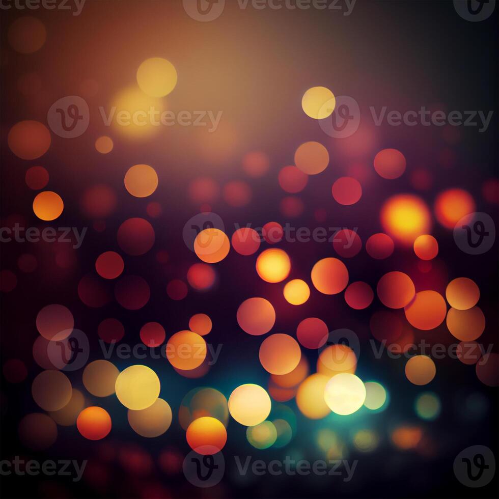 Dark background bright bokeh glow circles - image photo