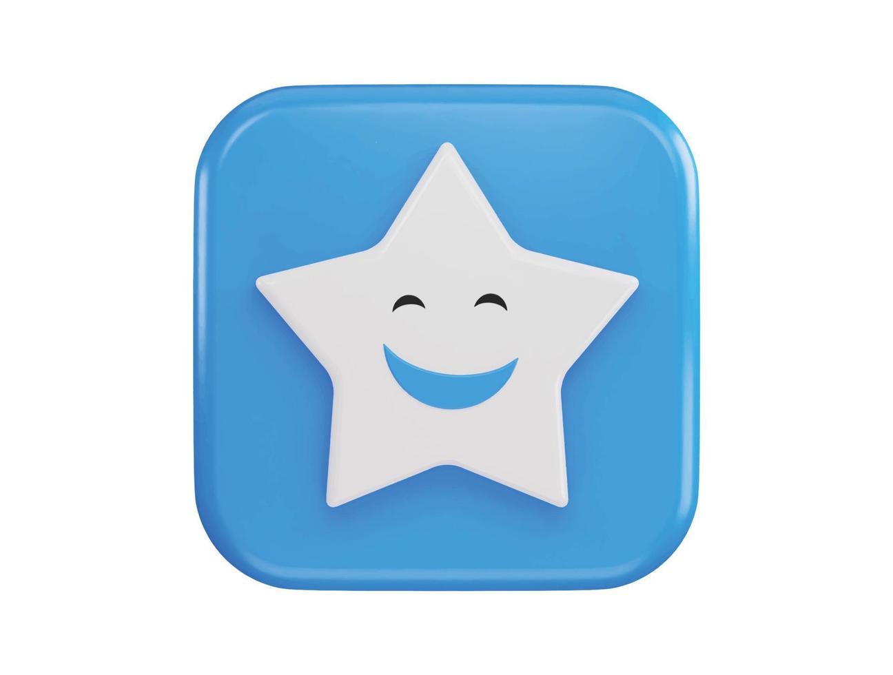 sonriente estrella icono 3d representación vector ilustración