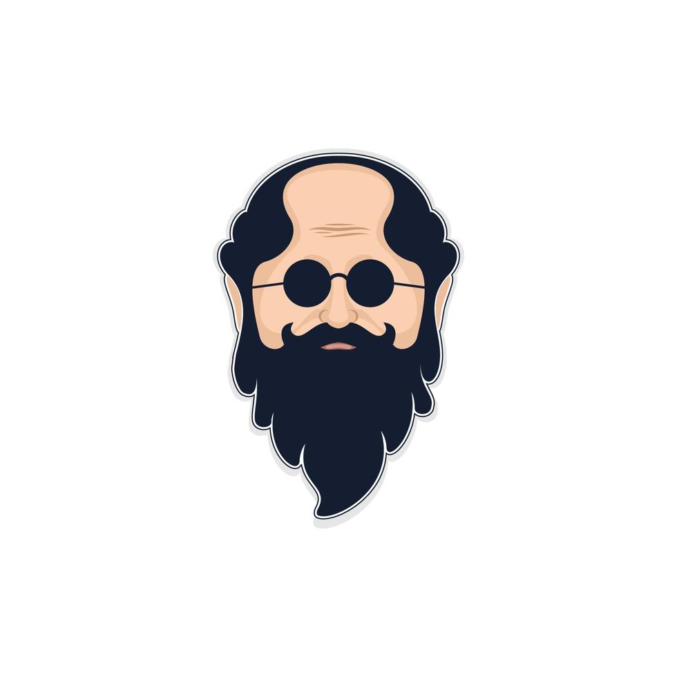 old man head logo vector illustration