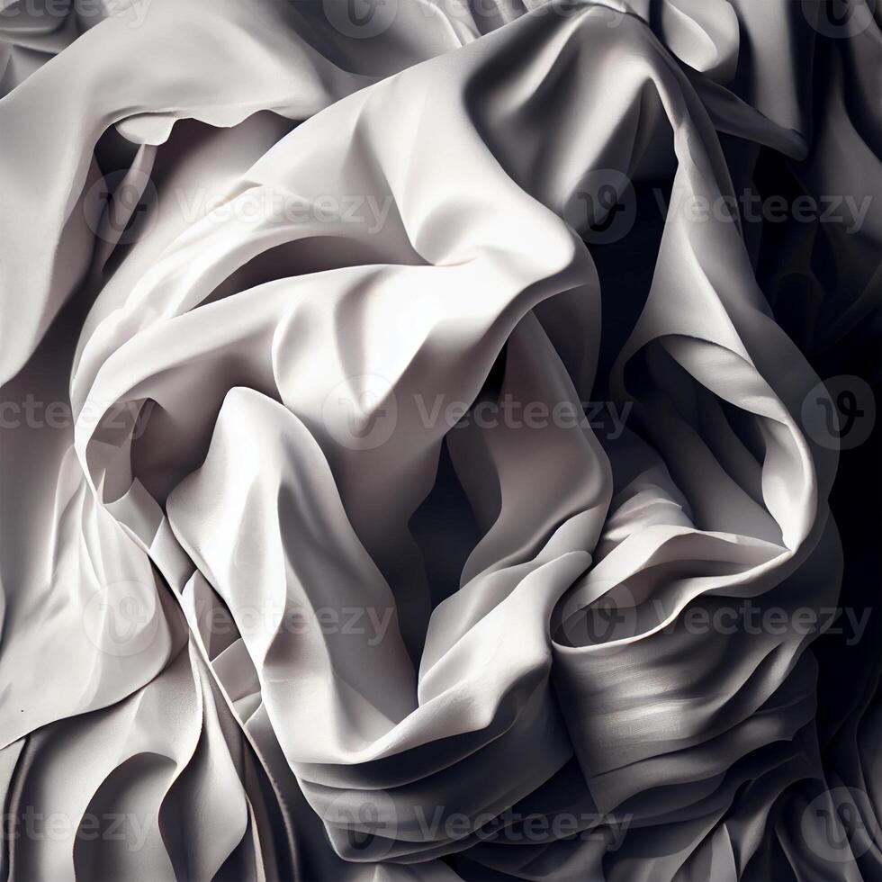 Texture pattern crumpled white fabric background - image photo