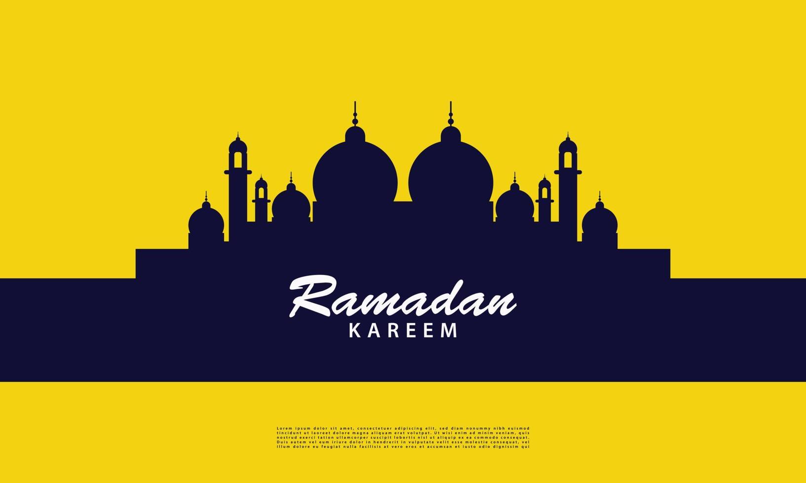 Ramadan kareem background with mosque vector