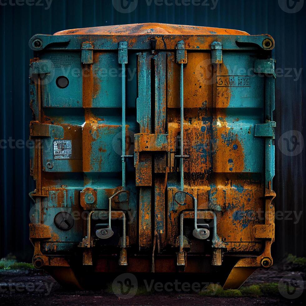 Large port rusty container - image photo