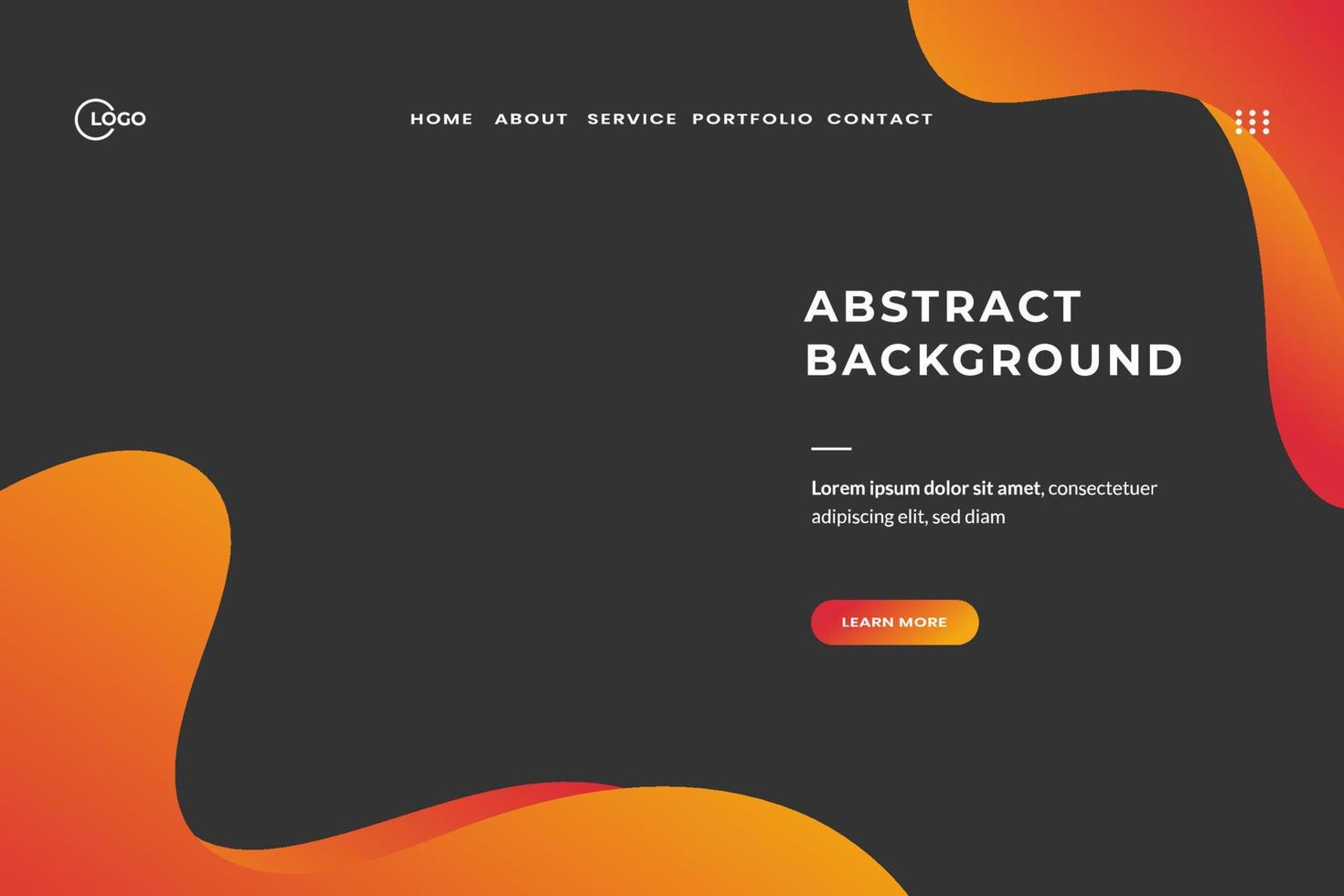 Abstract trendy gradient background for landing pages website. Can be used for posters, placards, brochures, banners, web pages vector