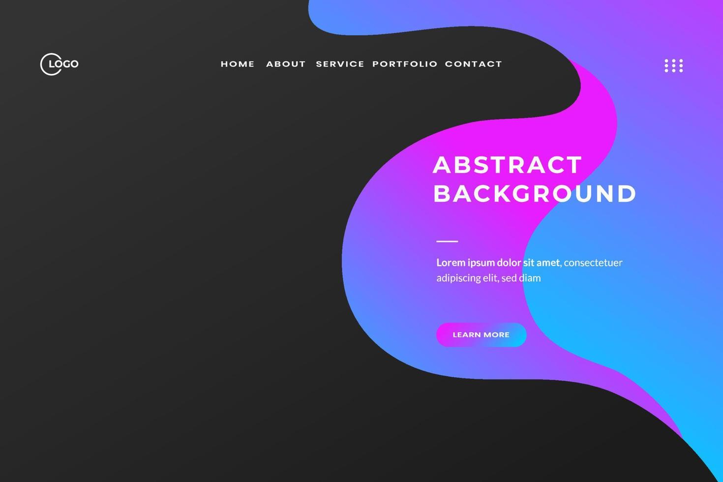 Abstract trendy gradient background for landing pages website. Can be used for posters, placards, brochures, banners, web pages vector