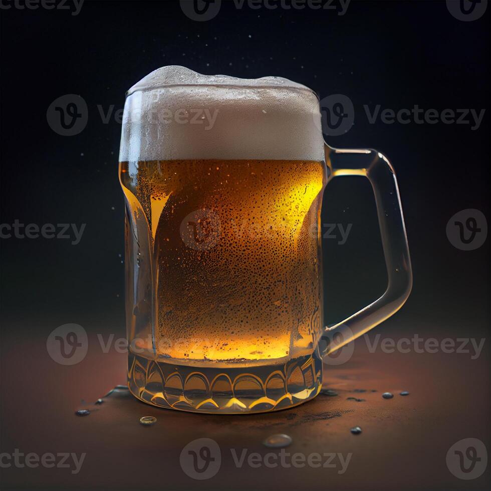 Mug of fresh foamy beer - image photo
