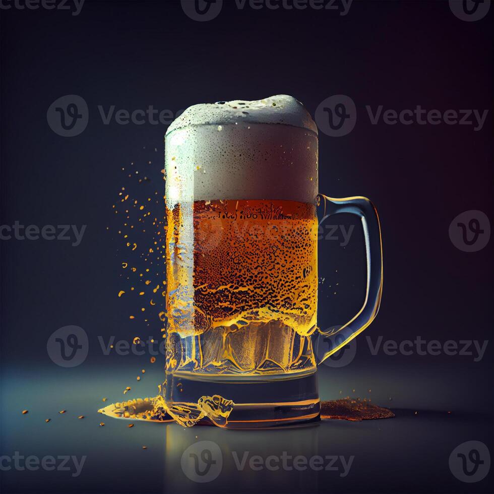 Mug of fresh foamy beer - image photo