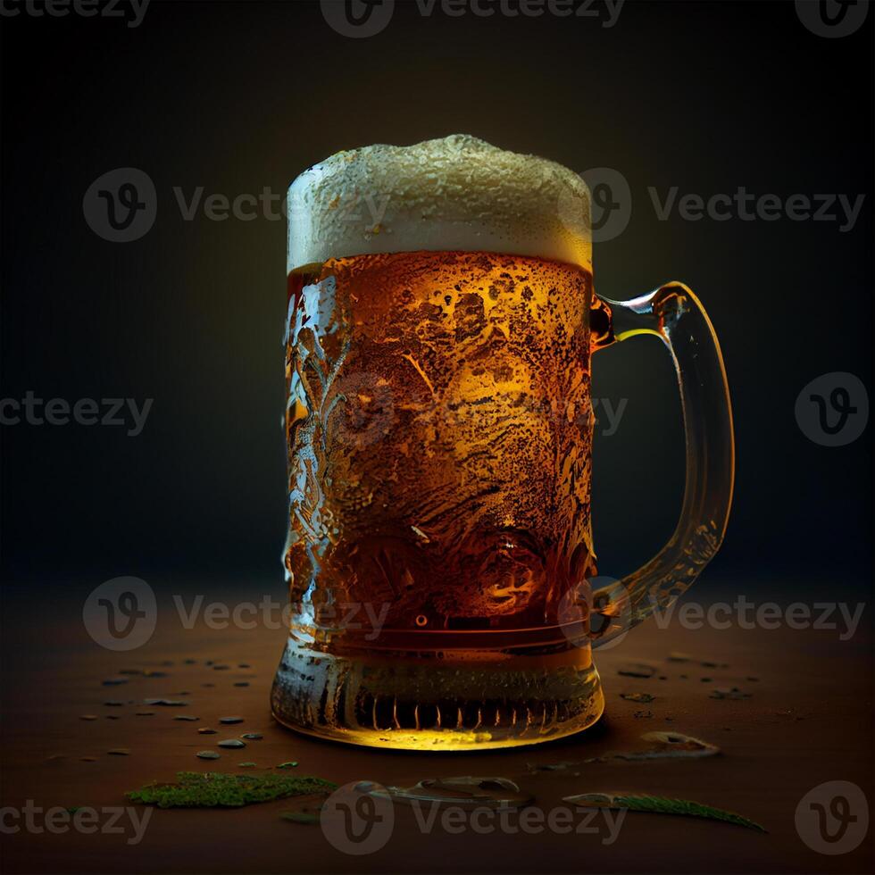 Mug of fresh foamy beer - image photo