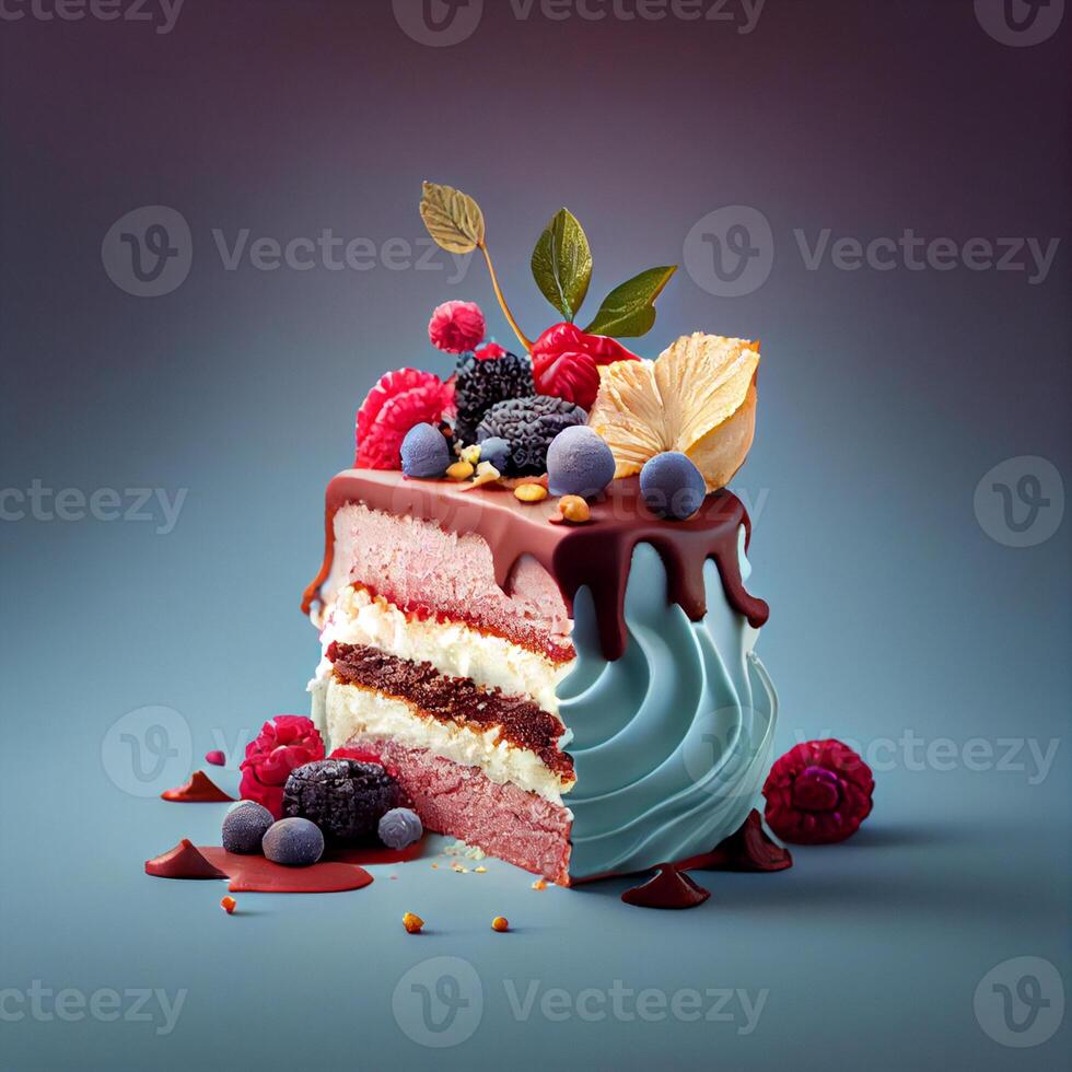 Big festive bright cake - image photo