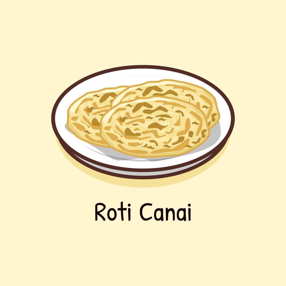 Arabian Indian canai bread or maryam bread in Indonesia vector