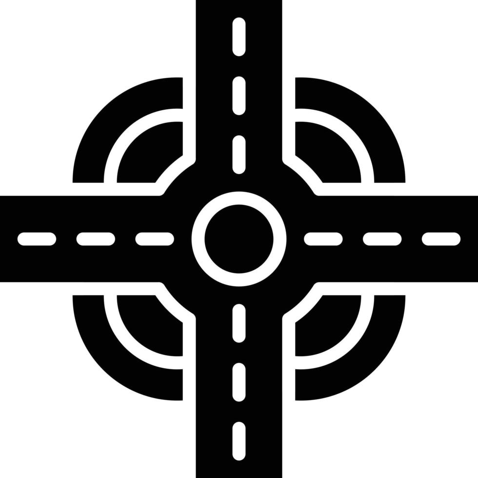 ilustración de diseño de icono de vector de intersección de carretera