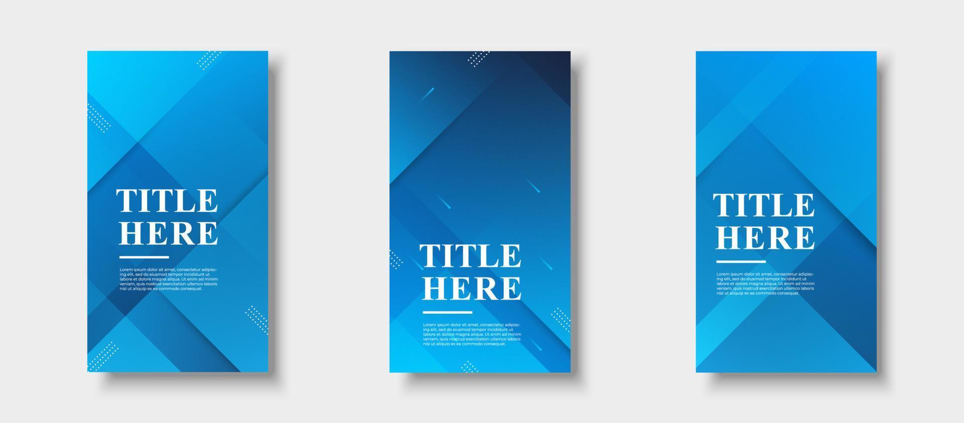 modern background.template story,abstract frames, full of colors, gradations blue, business. vector