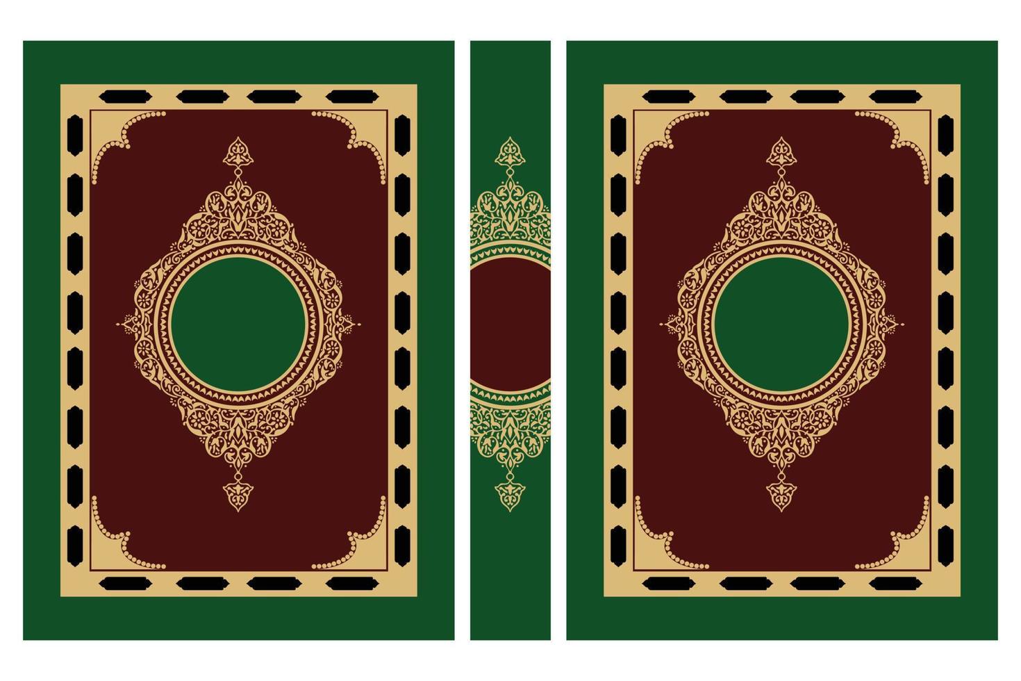 Islamic book cover border design and holy al quran vector