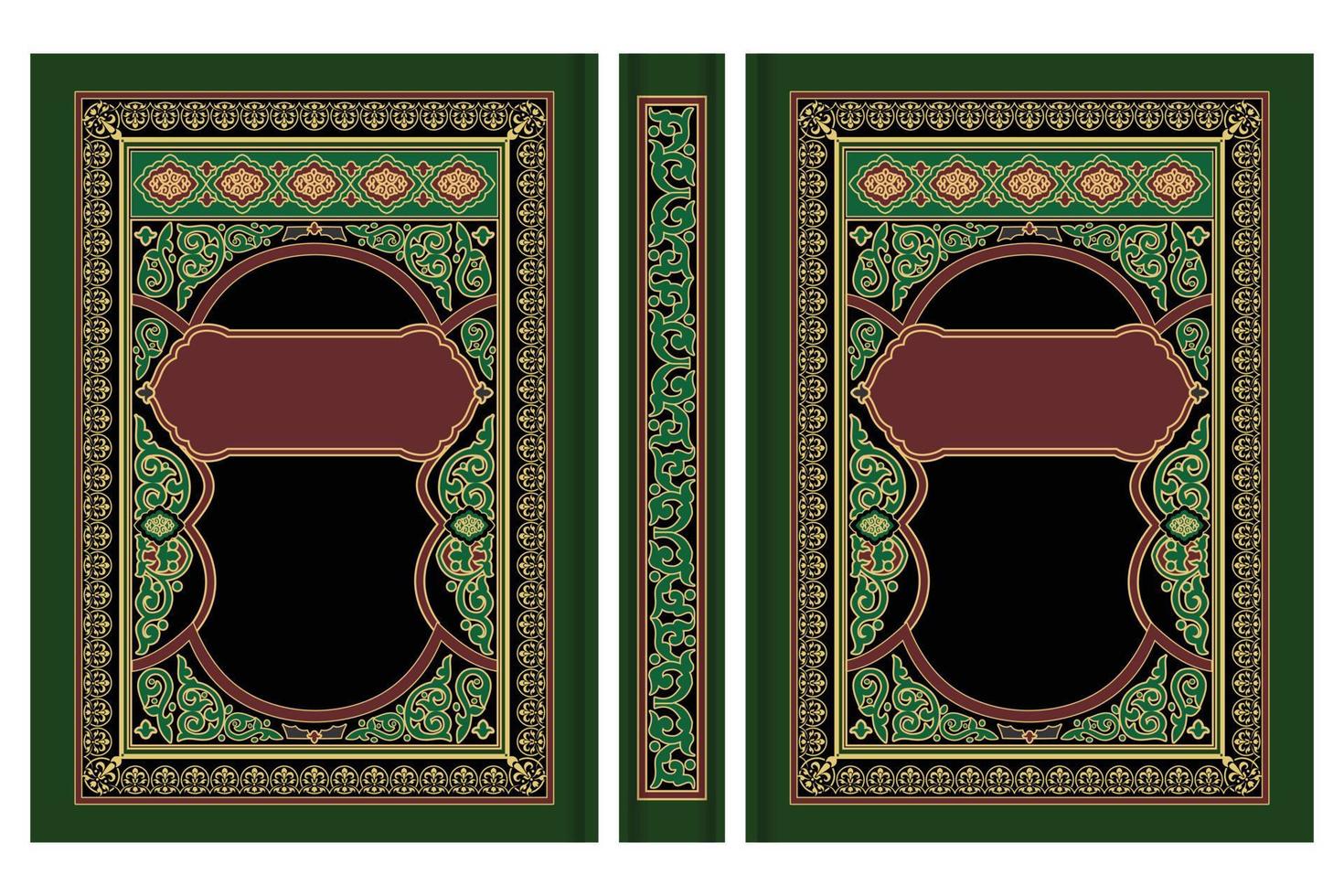 Islamic book cover gold design vector
