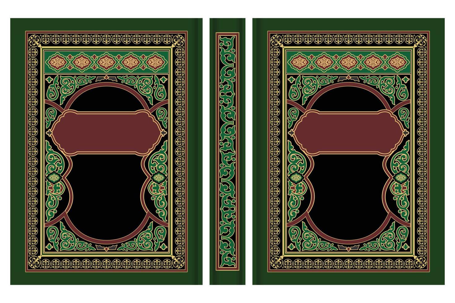 Islamic book cover gold design vector