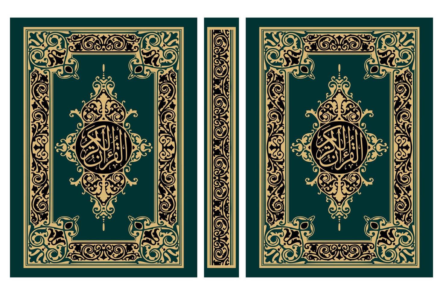 Islamic book cover gold design vector