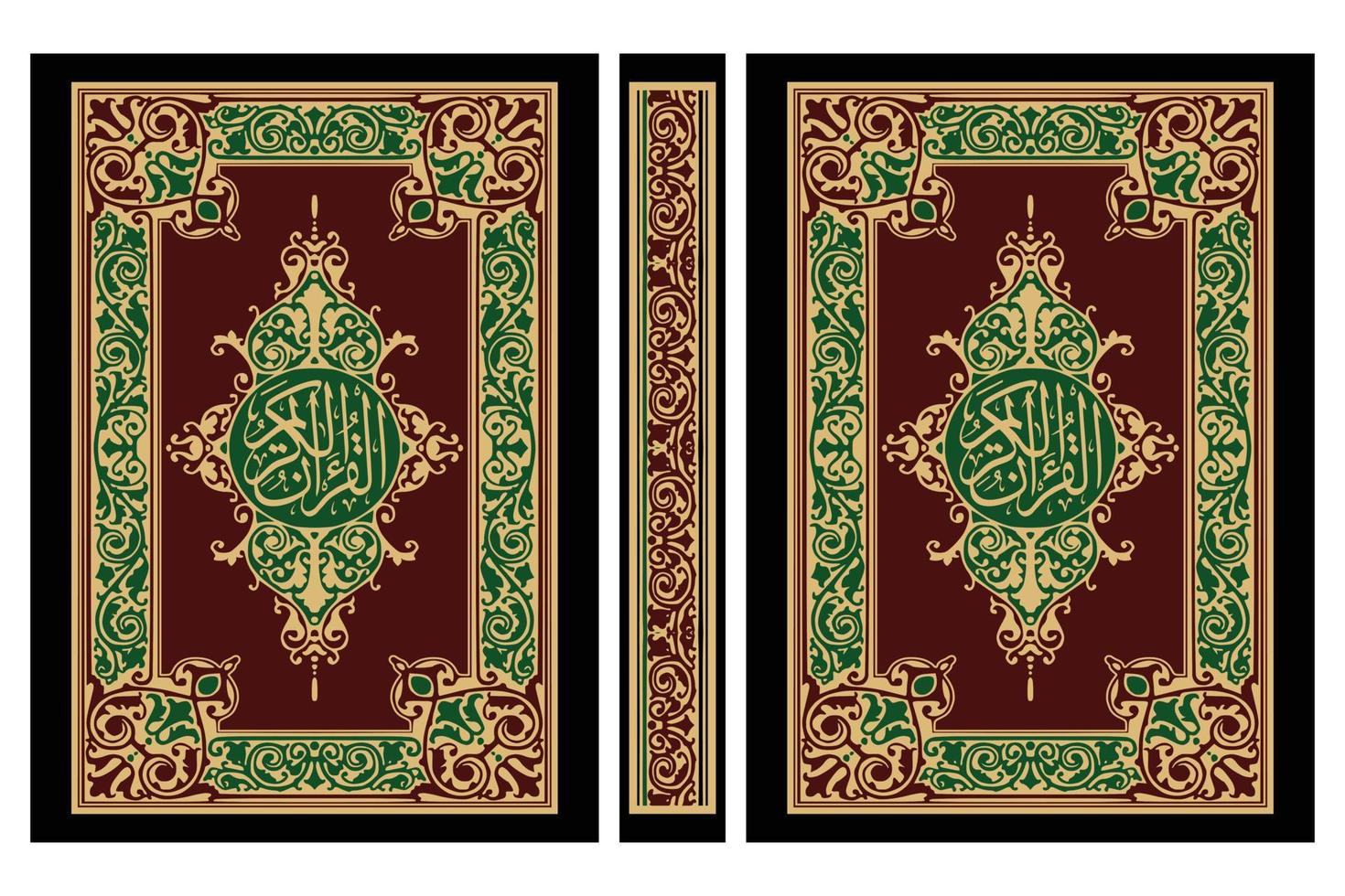 Islamic book cover gold design vector